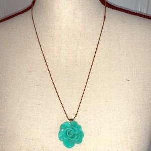 Boho Green (teal) flower necklace!☘️🌼🍁🌻🍀